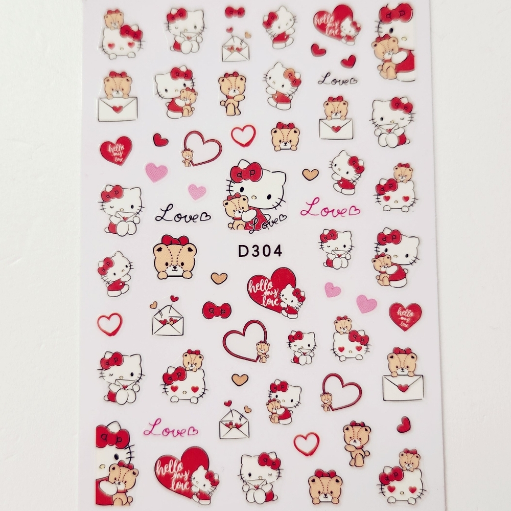 ⭐4/$15 Hello Kitty and Teddy Bear Nail Art Stickers